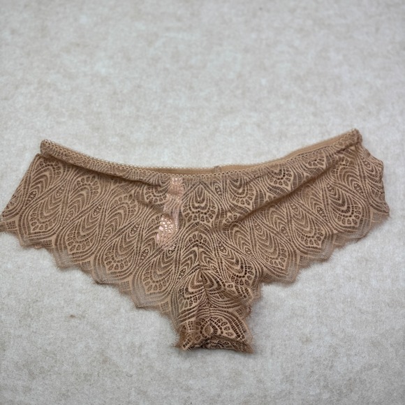 Victorias Secret Very Sexy Lace Cheeky Panties Lingerie Beige‎ NOS Size Large - Picture 1 of 5